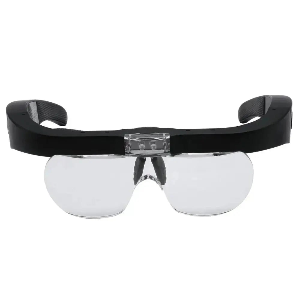 Head-mounted Magnifying Glasses With 2 LED Light For Reading Watchmaker Repair USB Rechargeable Magnifier 1.5X 2.5X 3.5X 5.0X Peaceful Pleasures Health and Wellness