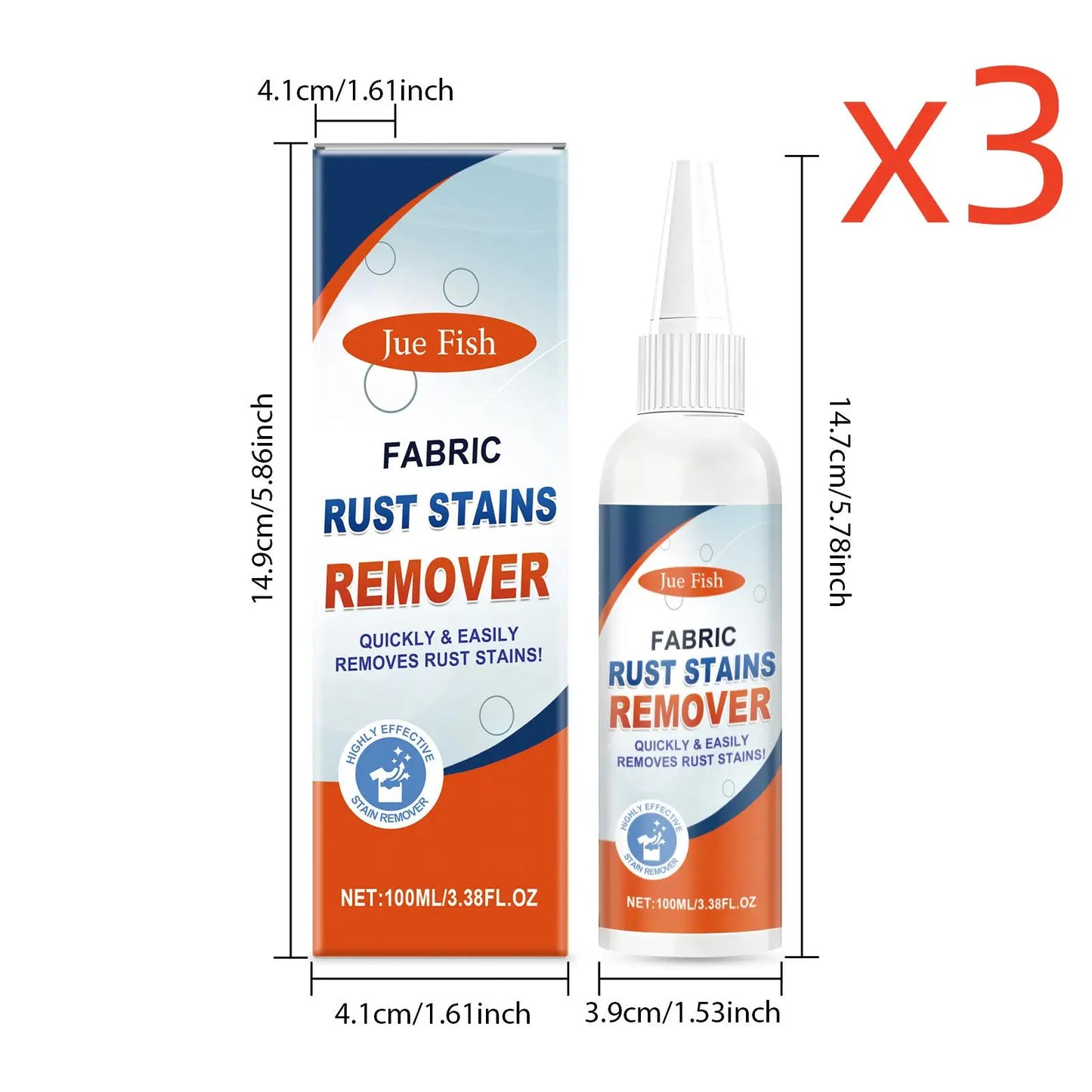 Fabric Rust Remover Liquid – Gentle Stain Remover for Clothes