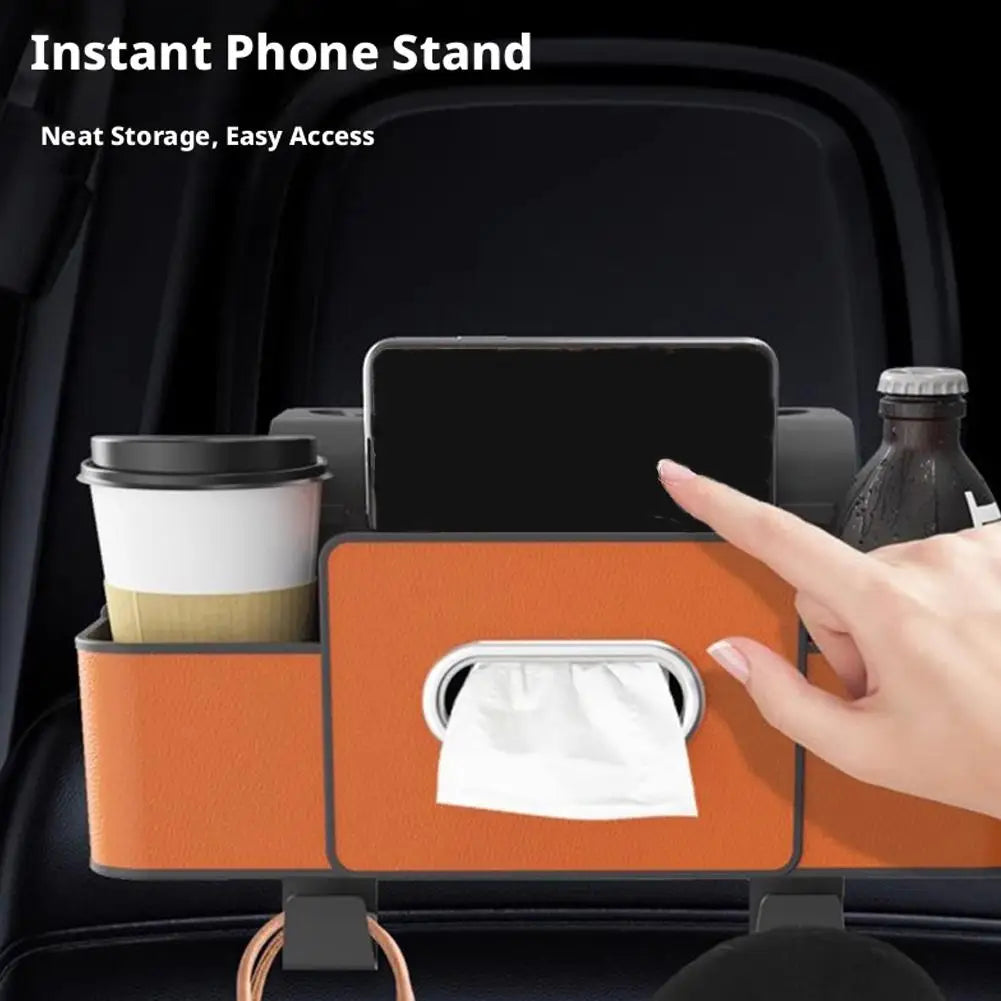 Car Seat Rear Multi-function Convenient Storage Box Key Door Side Sundries Cup Holder Tissue High-quality Leather Storage Box Peaceful Pleasures Health and Wellness