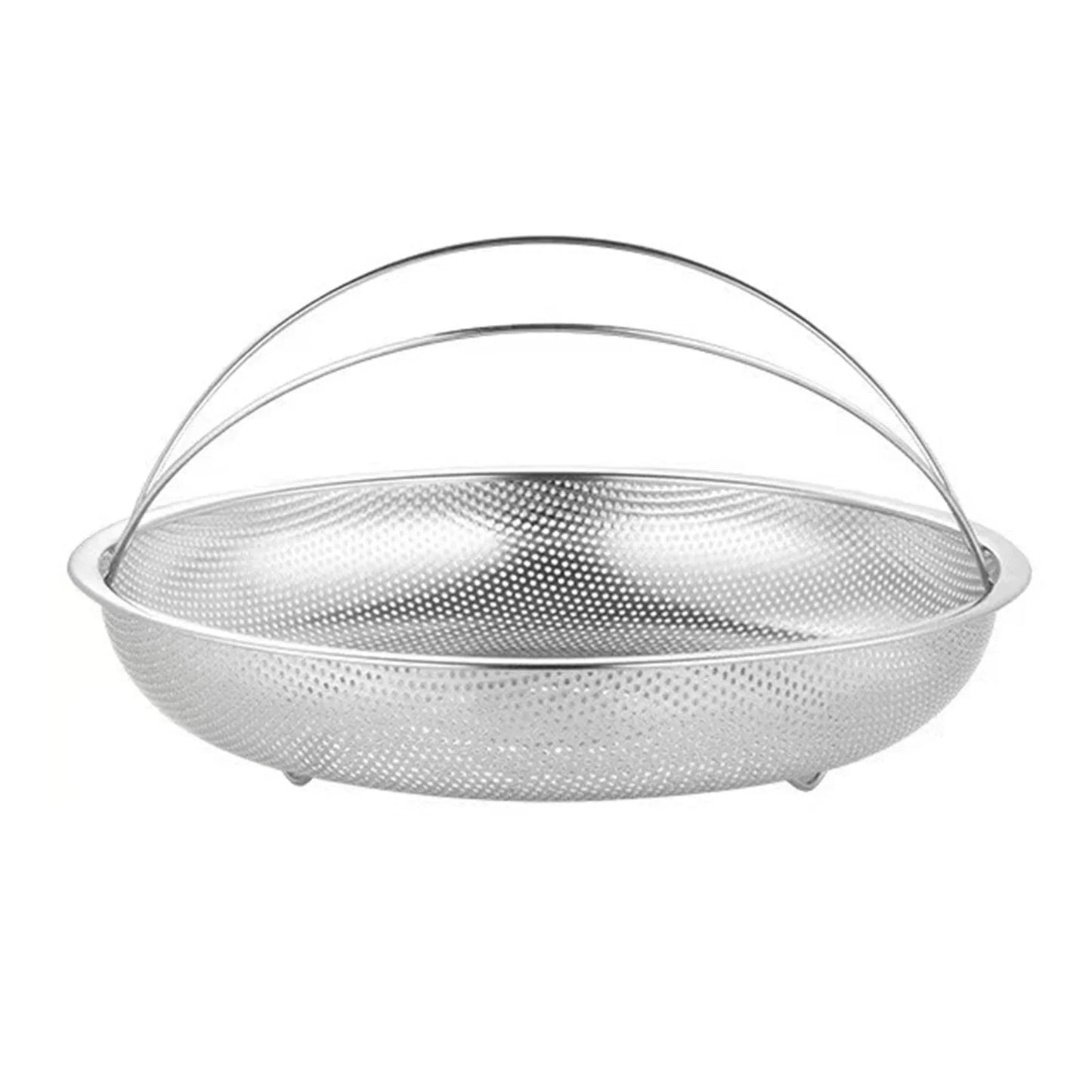 Stainless Steel Steaming Tray & Drain Basket with Handles