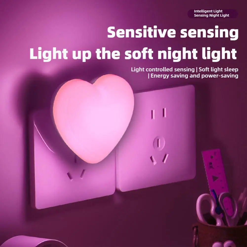 Heart LED Night Light | Auto Sensor Lamp – Bedroom & Hallway LED Night Light Peaceful Pleasures Health and Wellness