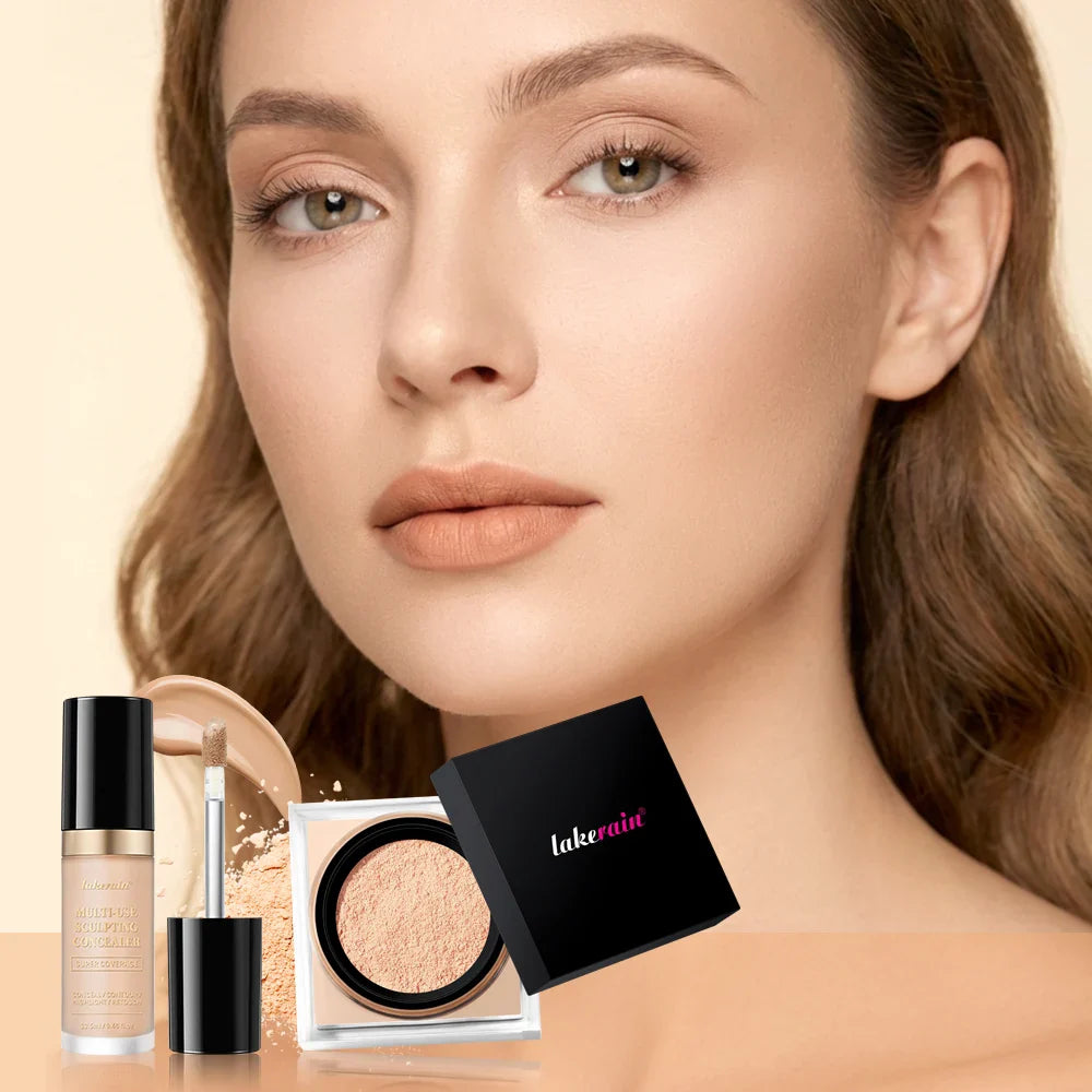 Concealer & Loose Setting Powder Makeup Set – Matte Finish