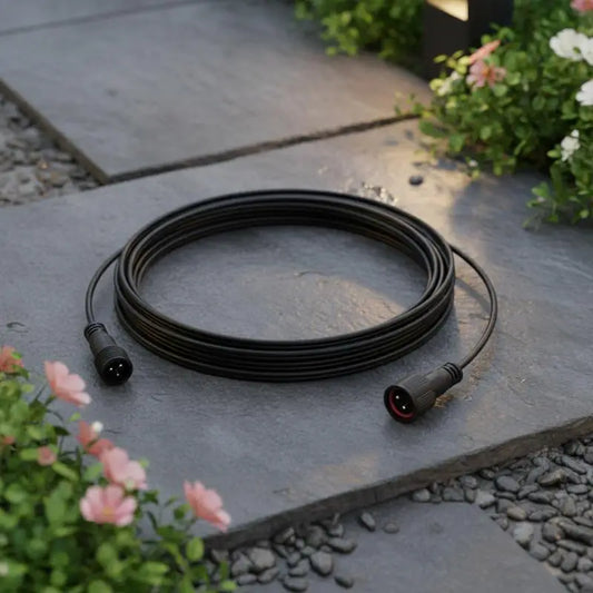 Black 5M Low Frequency Universal Solar Spotlights Waterproof Cord Extension Cable 2Pin Male To Female Connector Floodlight Cable Peaceful Pleasures Health and Wellness