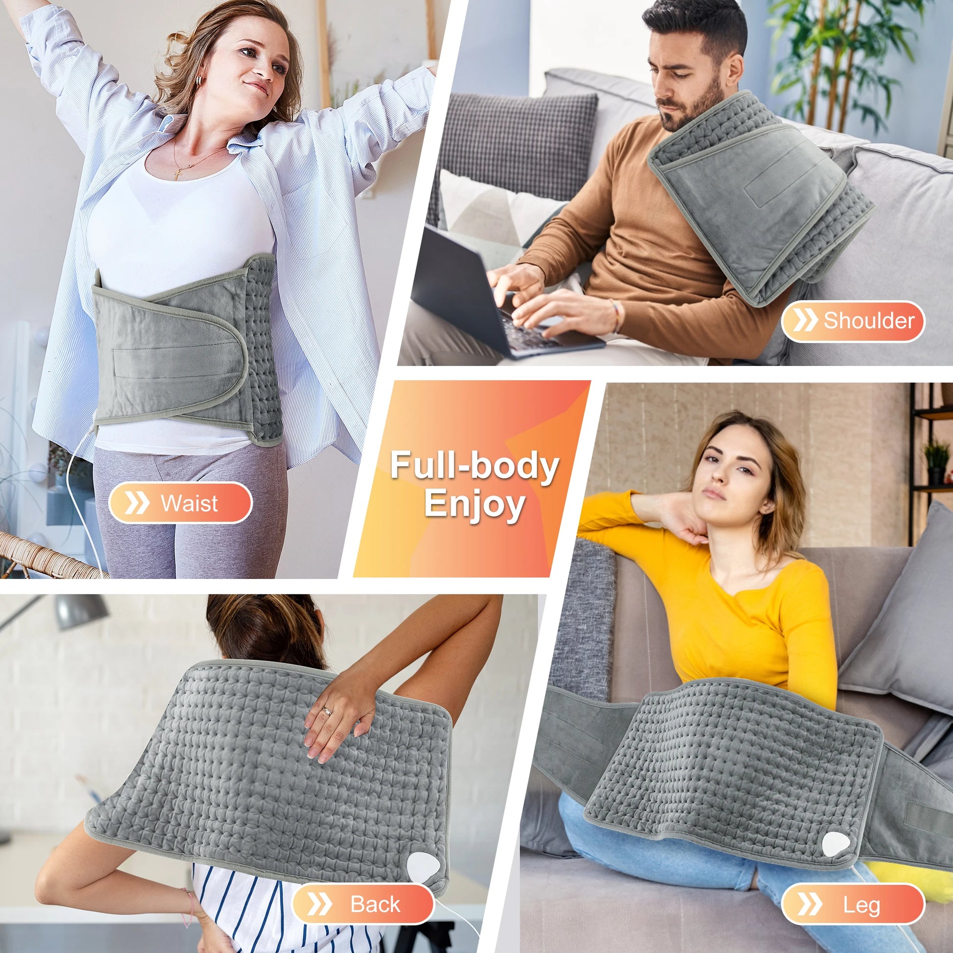 Electric Heating Pads for Cramps Winter Heater Mat For Office Sofa Beds Waist Back Warmer Blankets Camping 110V 220V Washable Peaceful Pleasures Health and Wellness