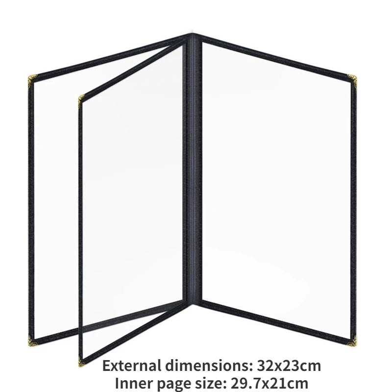 A4 PVC Transparent Menu Cover | Restaurant Menu Holder