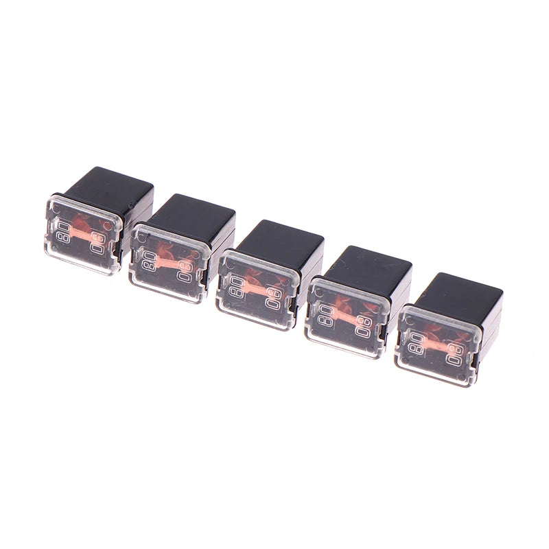5pcs Mini Square Fuse Set 20A 30A 40A 50A 60A 70A 80A 90A Set Automotive Car Fuse With Plastic Box Assortment Auto Fuse Peaceful Pleasures Health and Wellness 80A