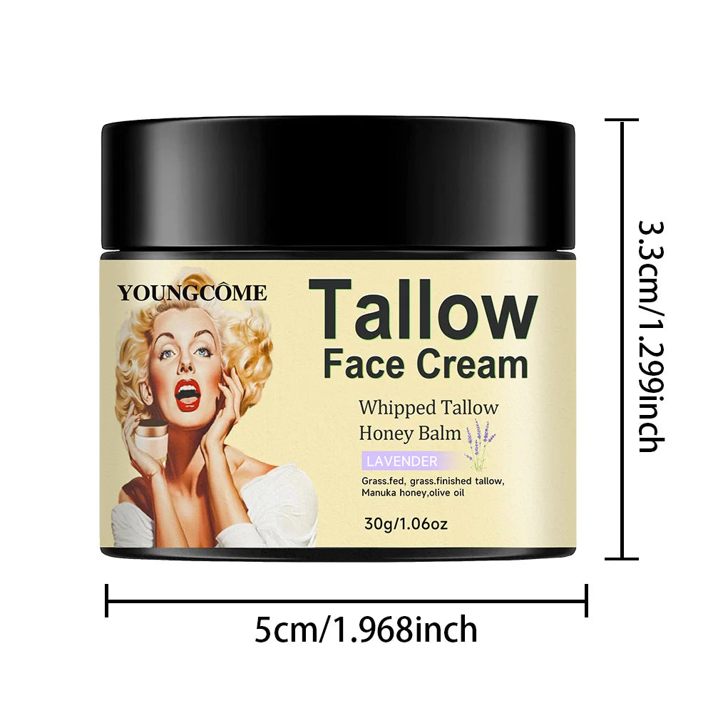 Whipped Vanilla Beef Tallow Moisturizer | Anti-Aging & Brightening Tallow Face Cream Peaceful Pleasures Health and Wellness 30g