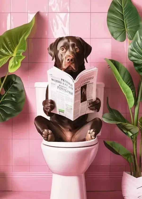 Funny Toilet Animals Canvas Wall Art | Bathroom Decor Poster