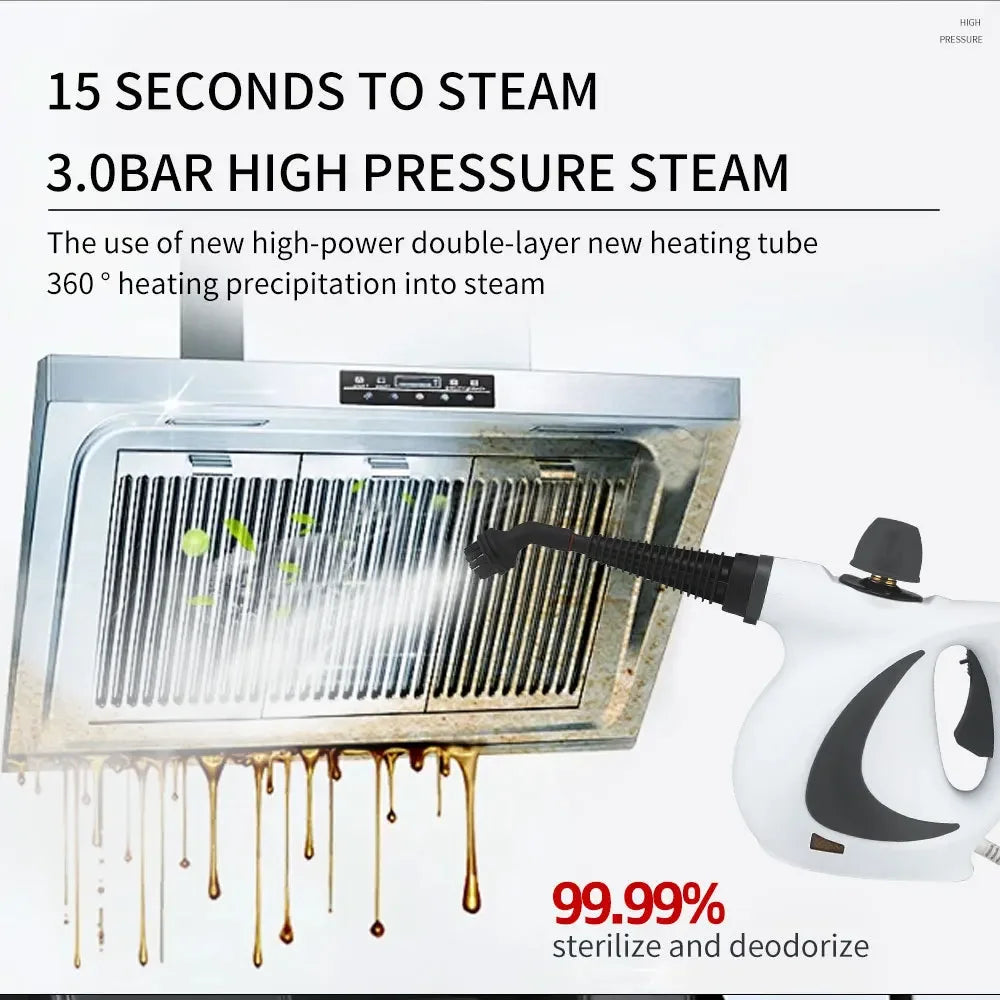 High Pressure Steam Cleaner for Home Dissolve Stains Disinfect Remove Mites Eliminate Odors Clean The Range Hood Air Conditioner Peaceful Pleasures Health and Wellness