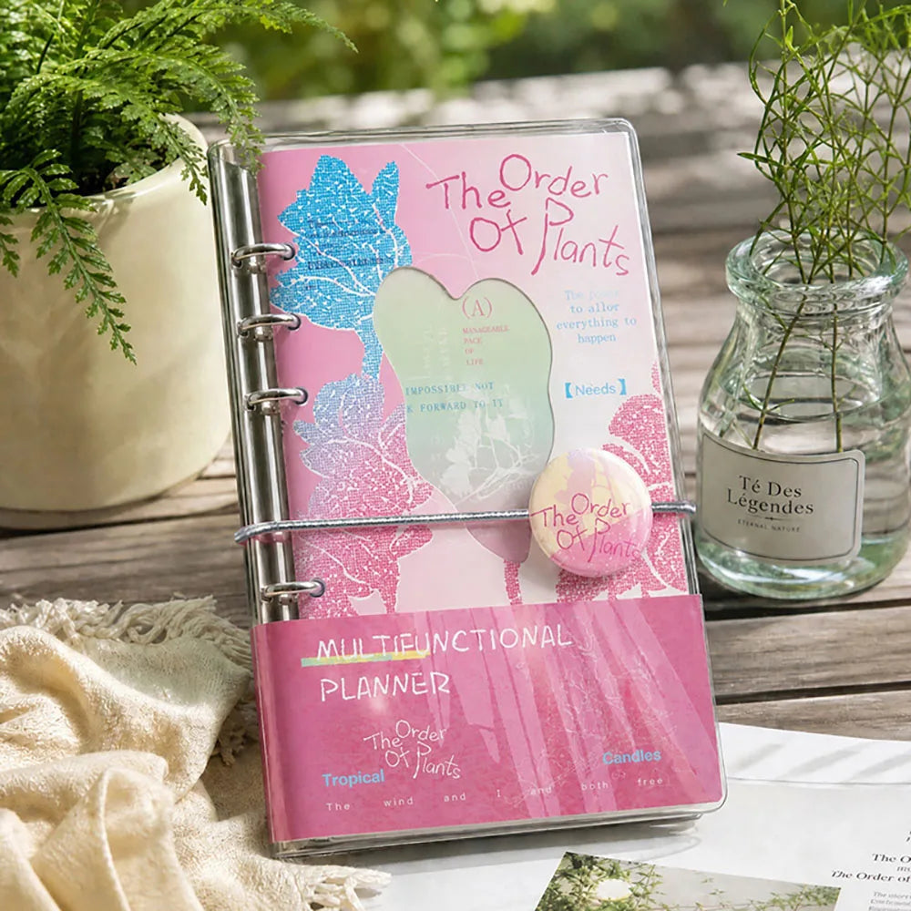 Handbook Multifunctional Loose Leaf Plan Including Stickers Straps