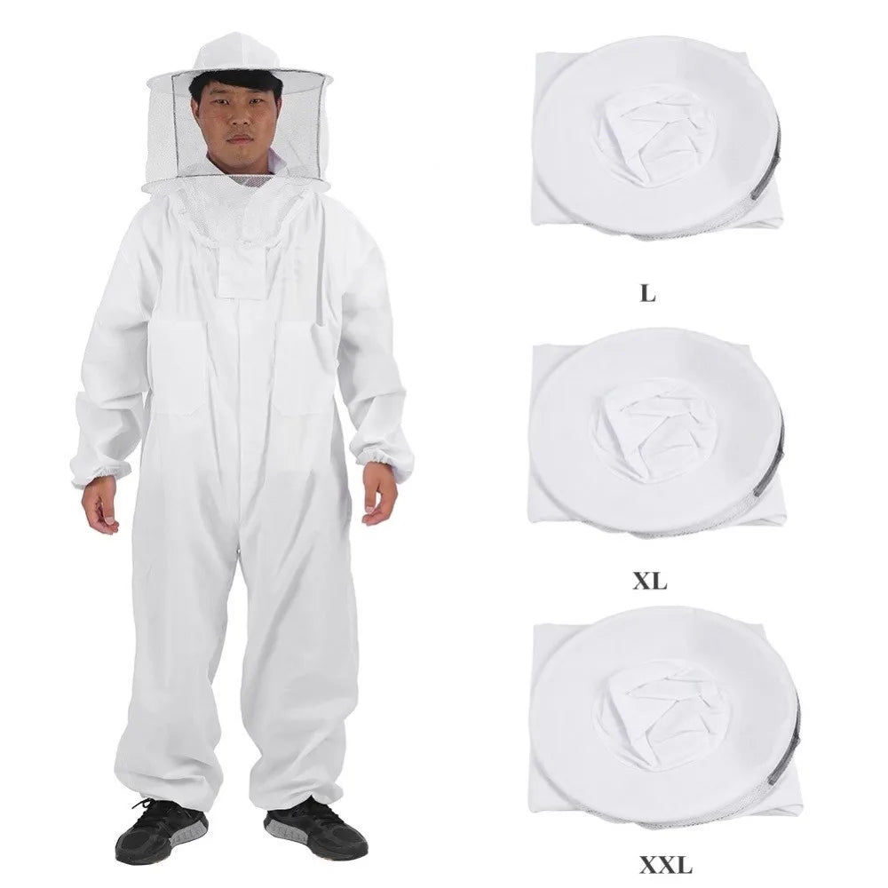 Professional Beekeepers Bee Suit Breathable Anti-Bee Beekeeping Suit Jumpsuit Zipper Elastic Cuff Bee Repellent Clothing Peaceful Pleasures Health and Wellness