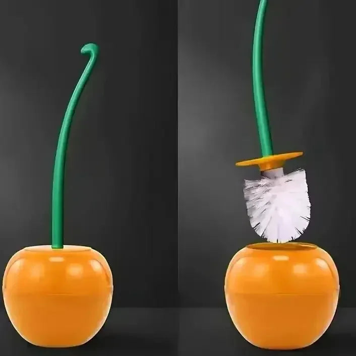 Cherry Shape Toilet Brush & Holder Set | Fun Bathroom Accessory