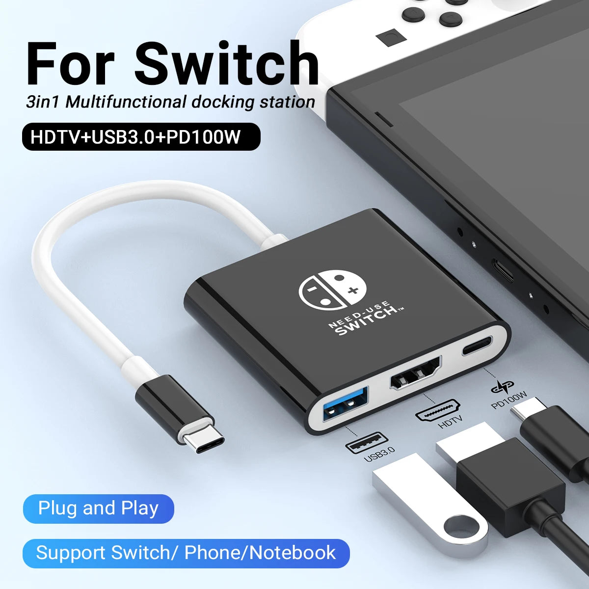 Gopala 3-in-1 USB-C Hub | HDMI, USB 3.0 & 100W PD Dock