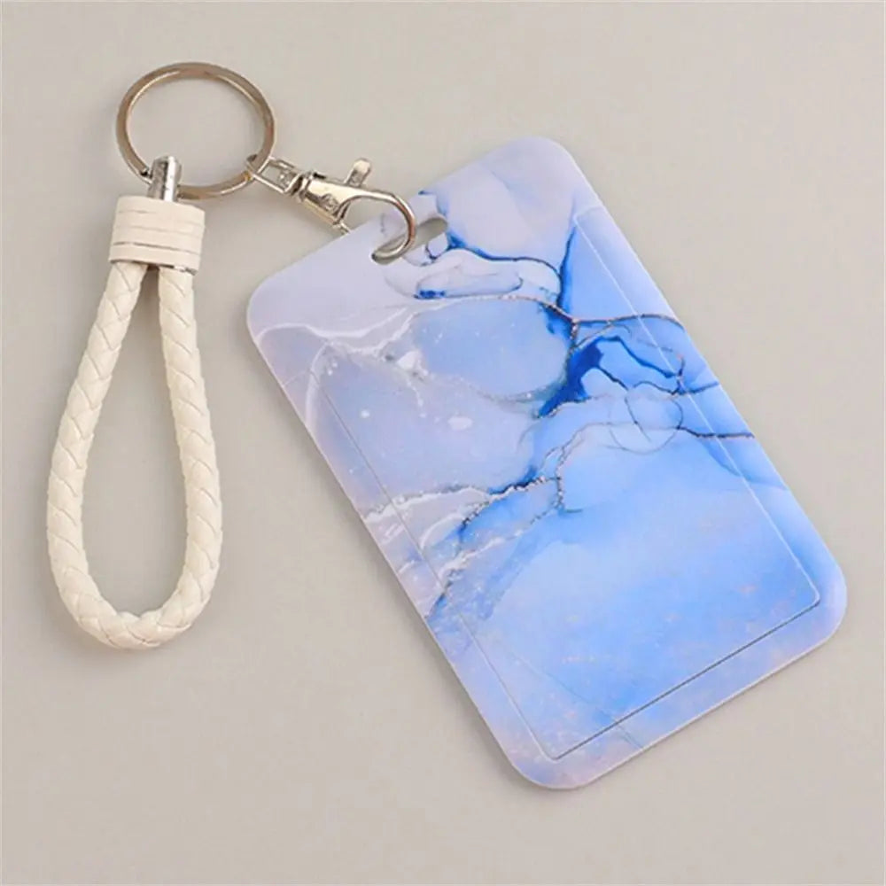 Office Supply Credit Card Keyrings Men And Women Pass Card ID Card Holder Credential Holder Lanyard Card Holder Card Straps Peaceful Pleasures Health and Wellness Sky blue-Short
