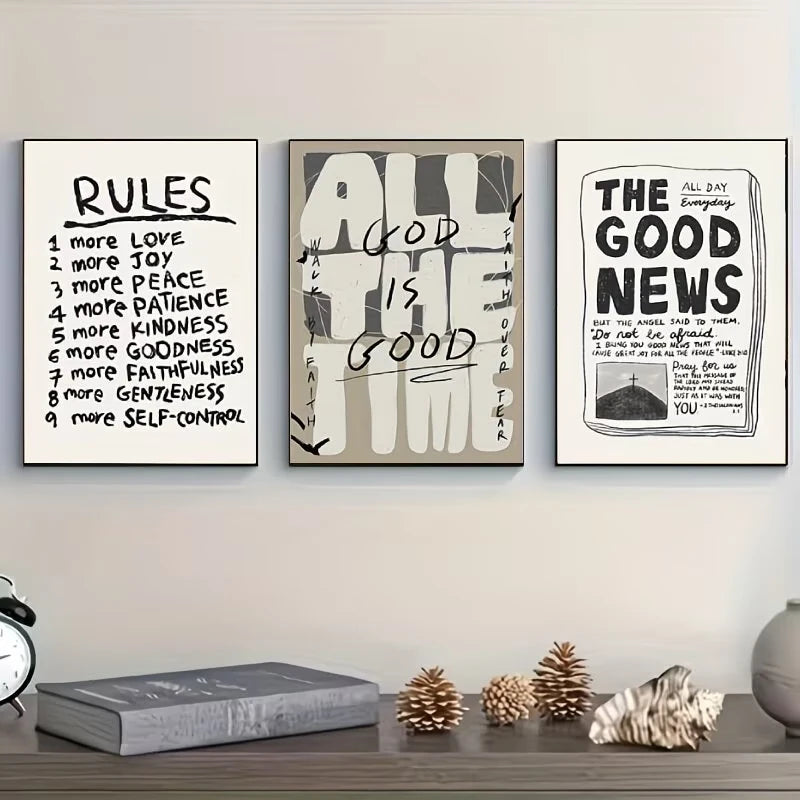 3-Piece Christian Inspirational Canvas Wall Art Set
