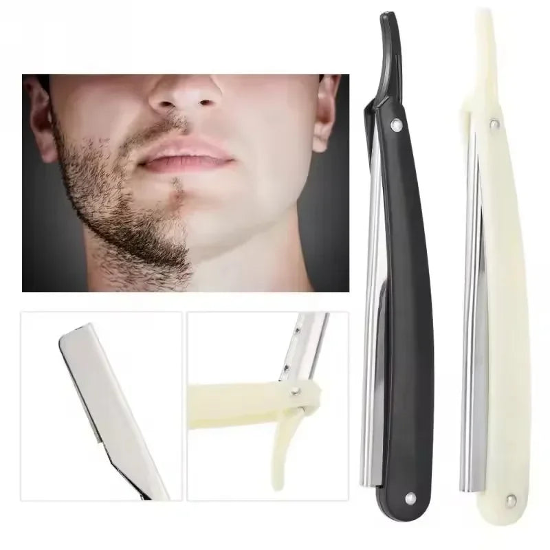 Professional Straight Edge Barber Razor | Stainless Steel Shaver Straight Edge Razor Peaceful Pleasures Health and Wellness