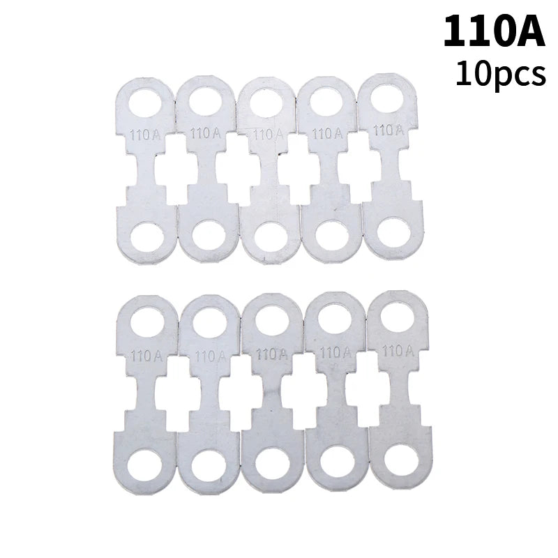10-Pack Automotive Flat Zinc Fuses 30A–150A 32VDC Car Insert