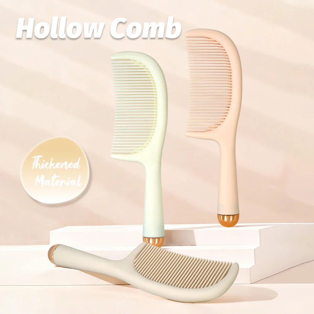 Luxury Beige Handle Comb – Ergonomic Gold Capped Salon Comb