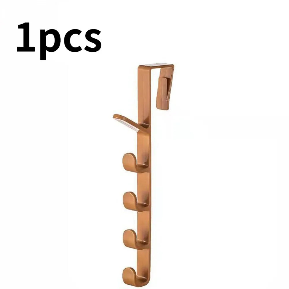 5-Hook Cabinet Door Hanging Rack | Kitchen & Bathroom Organizer