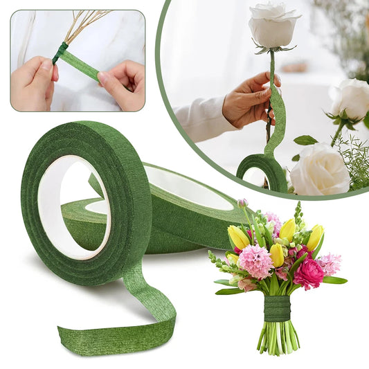 Wide Floral Tapes For Bouquet Dark Green Bouquet Stem Wrap Tape For Florist Waterproof Boutineer Tape For Flower Stem Wrap Craft Peaceful Pleasures Health and Wellness Green