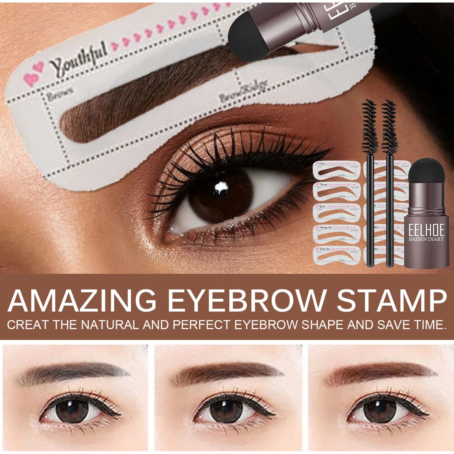 EELHOE Eyebrow Shaping Kit for Waterproof Makeup Peaceful Pleasures Health and Wellness