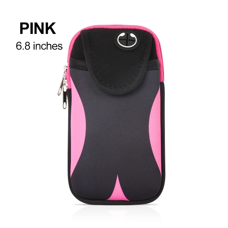 Mobile Phone Armband For Jogging iPhone 14 Pro Case iPhone15 Case For 13 iphone Hand Bag Wrist Holder Diving Material Sports bag Peaceful Pleasures Health and Wellness Pink(6.8 inch)