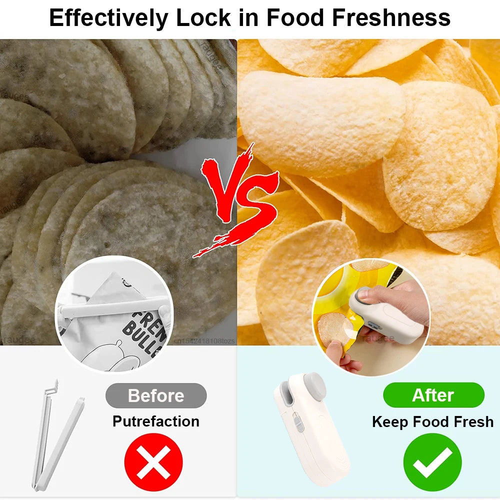 Mini Heat Sealer Plastic Bags Heat Sealing Machine Food Storage Packaging Bag Sealer Portable Handheld Plastic Bag Heat Sealer Peaceful Pleasures Health and Wellness