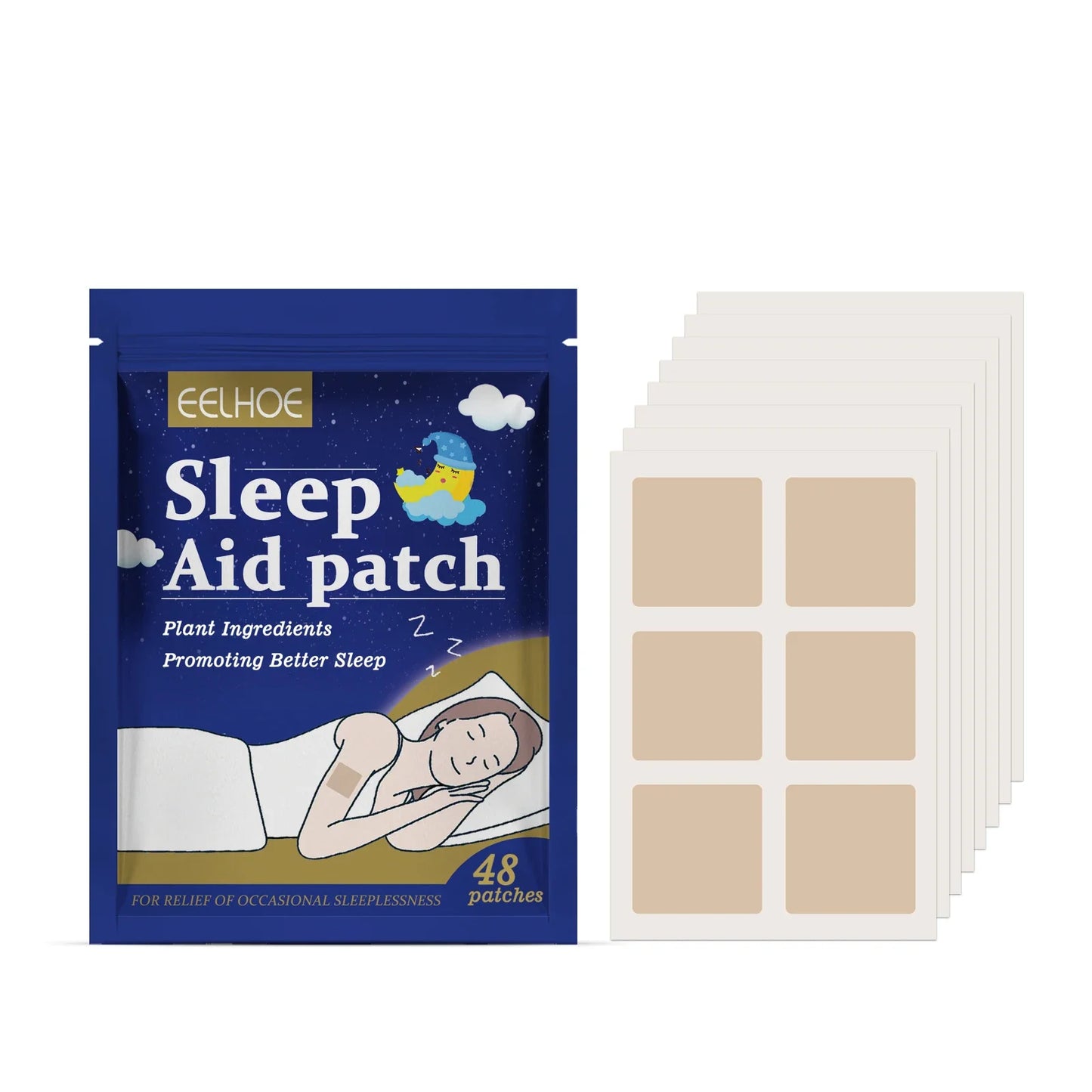 Eelhoe 48pc Herbal Sleep Patches – Natural Acupoint Sleep Aid