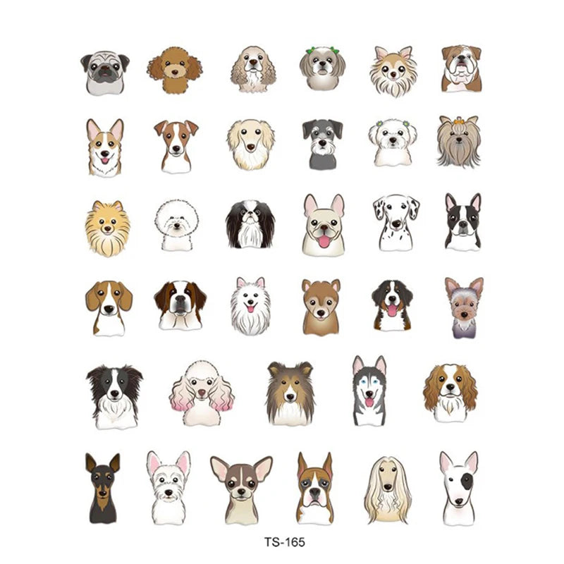 Puppy Dots Series 5D Nail Stickers Back Glue Nail Slider Designs Sliders Women Nails Art Decor Peaceful Pleasures Health and Wellness