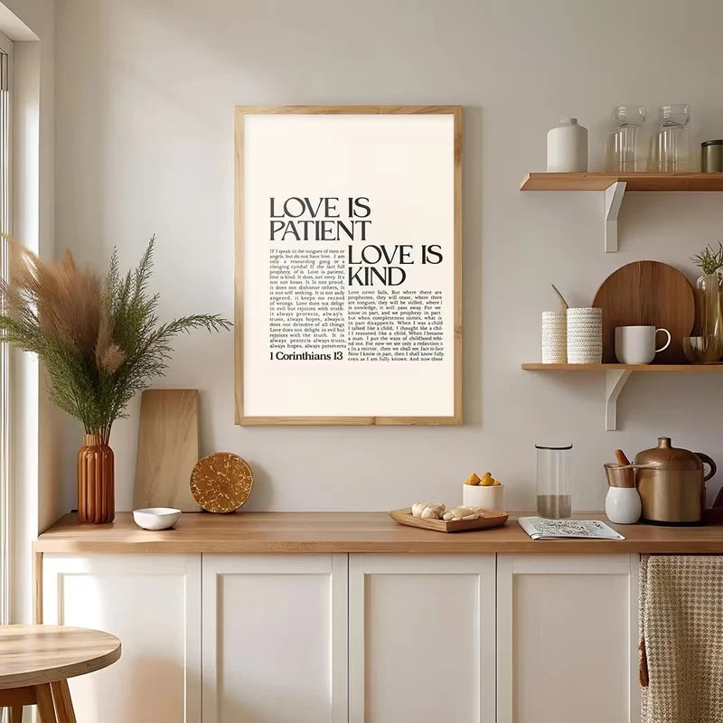 Love Is Patient Love Is Kind Scripture Canvas Wall Art Print