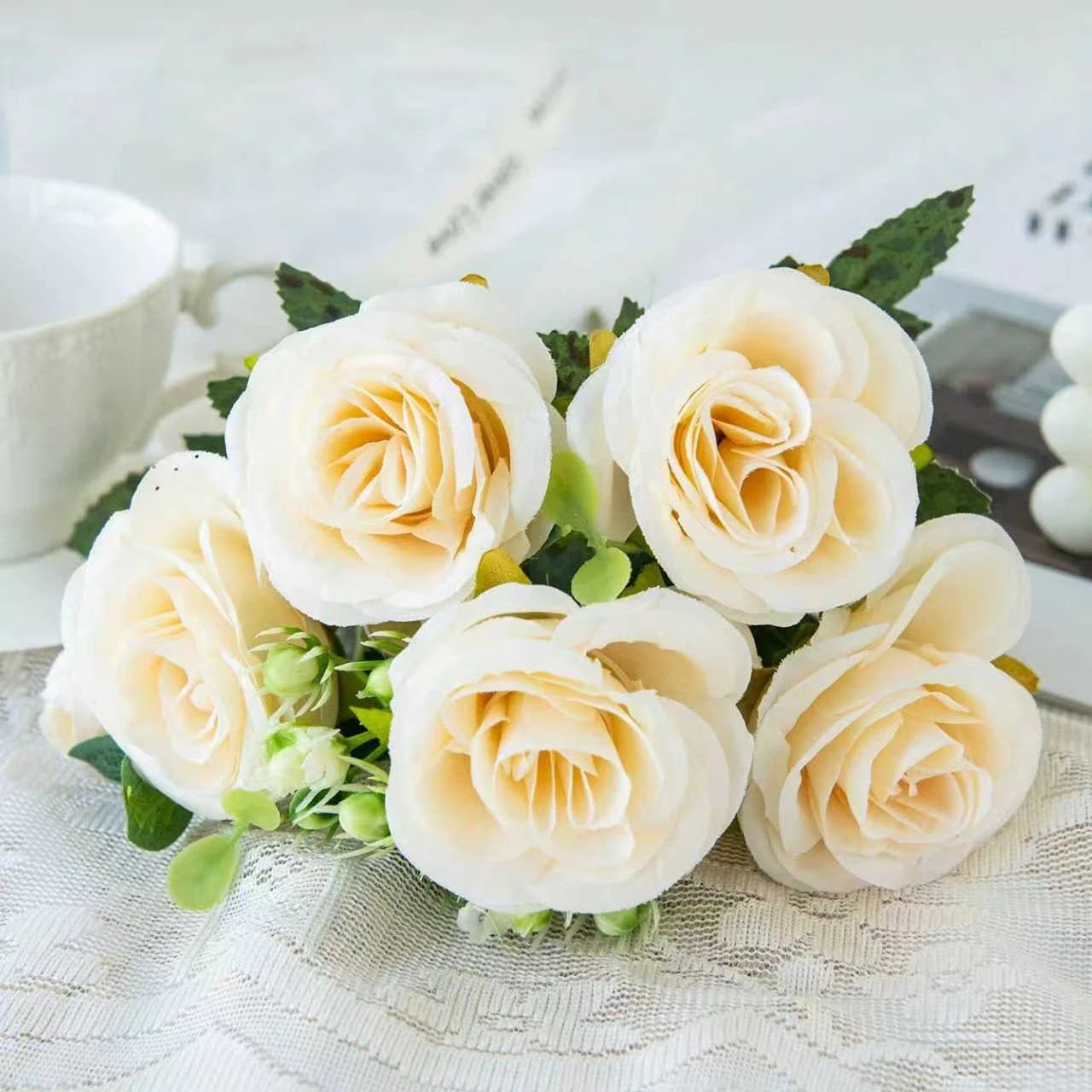Silk Peony Artificial Flowers Bouquet for Wedding & Home Decor