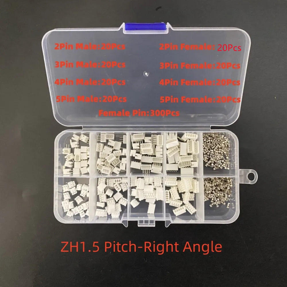 1Box JST SH1.0/1.25mm/PH 2.0/SM/SYP/XH 2.54mm/KF2510/VH 3.96mm Pitch Terminal Kit Male Female Housing Pin Header JST Connector Peaceful Pleasures Health and Wellness ZH1.5 Curved Needle