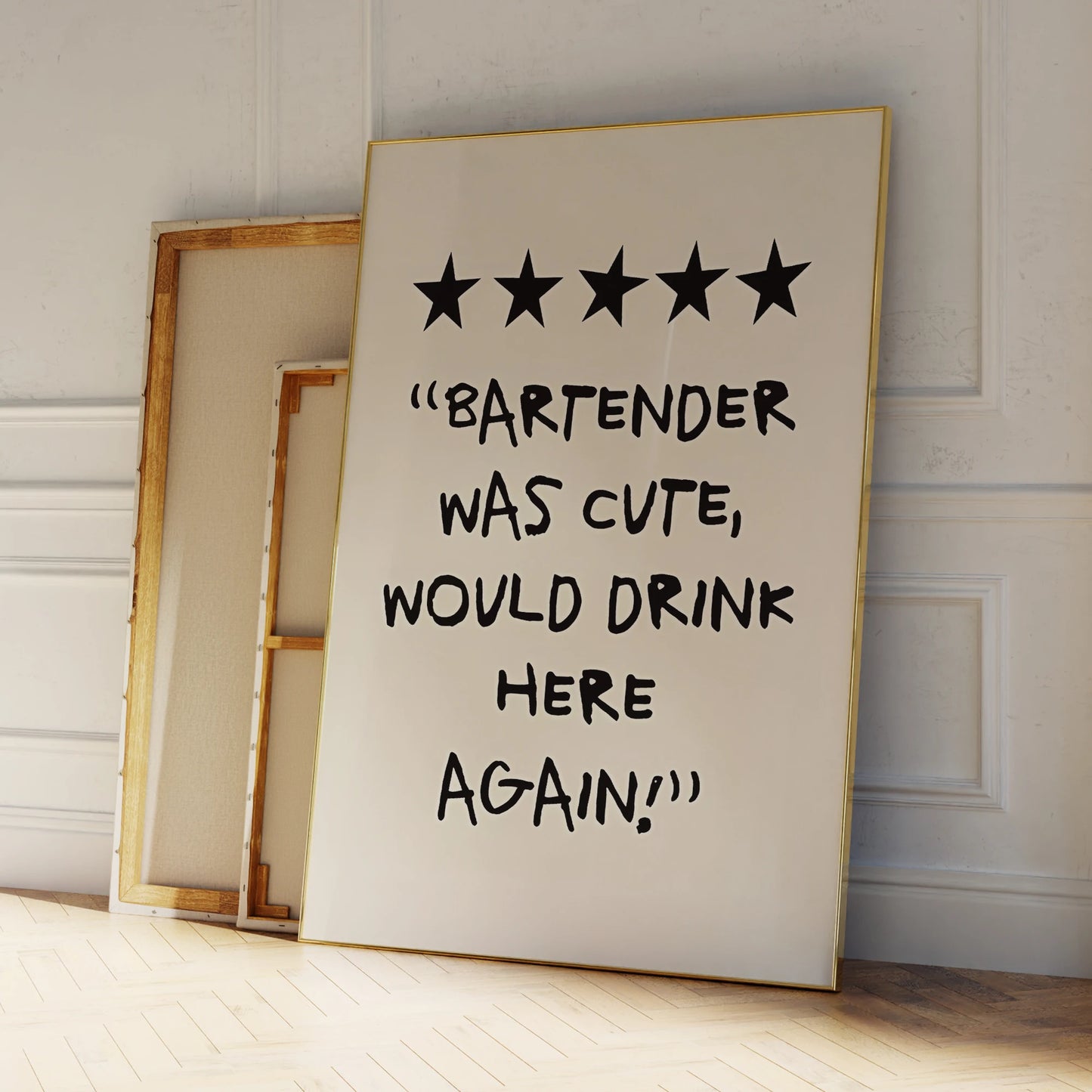 Bartender Bar Cart Canvas Wall Art Print | Home Bar Decor