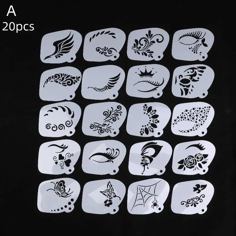 Reusable Face & Body Paint Stencils – Party Makeup Templates