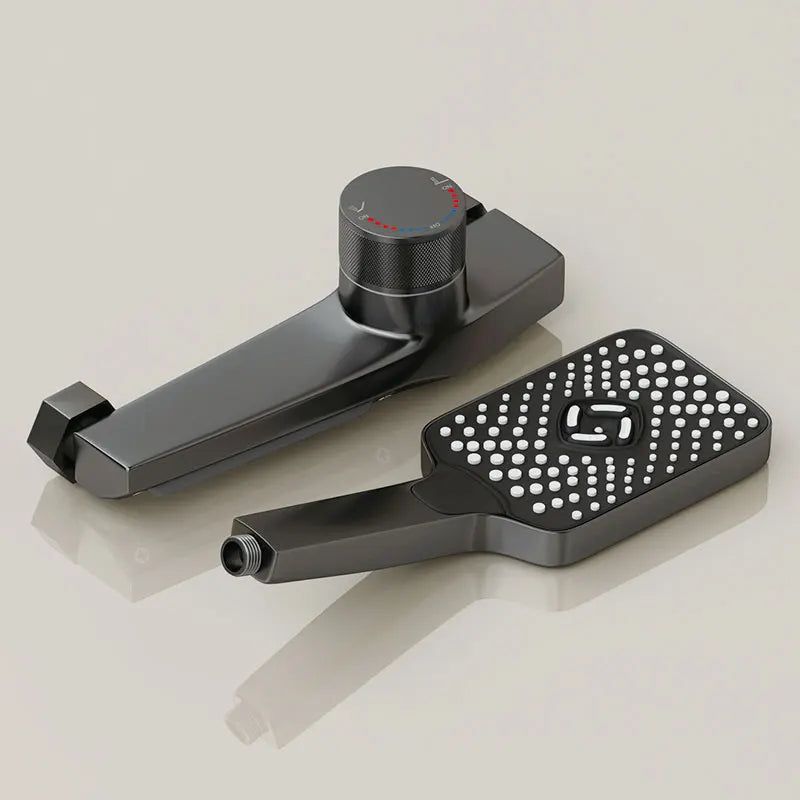 Wall Mounted Waterfall Bathtub Faucet Set with Handheld Shower