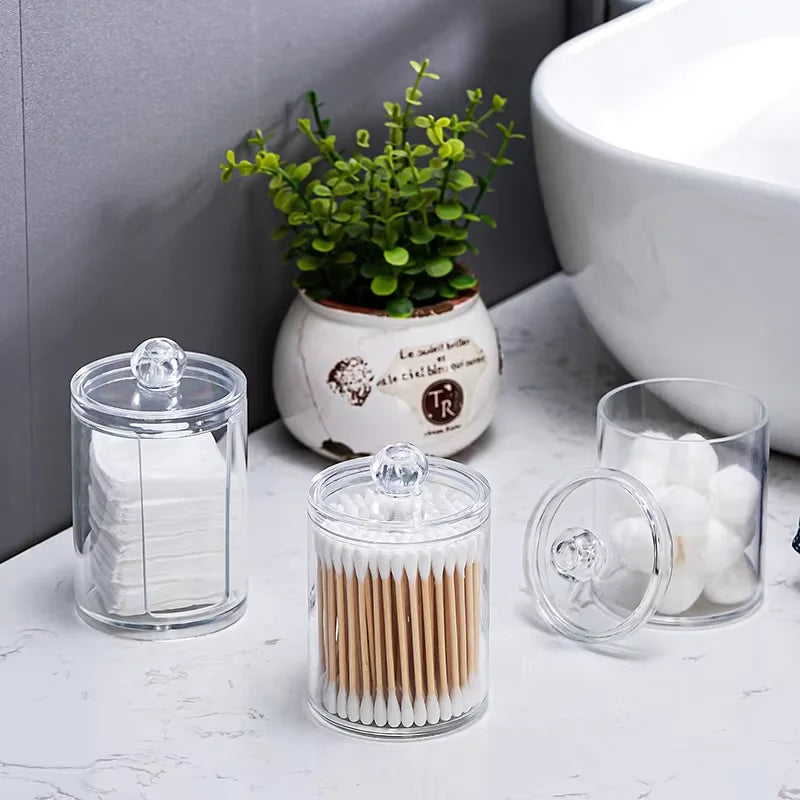 Makeup Cotton Pad Organizer Bathroom Storage Box For Cotton Swabs Cosmetics Jewelry Makeup Remover Pad Container box Peaceful Pleasures Health and Wellness 3pcs