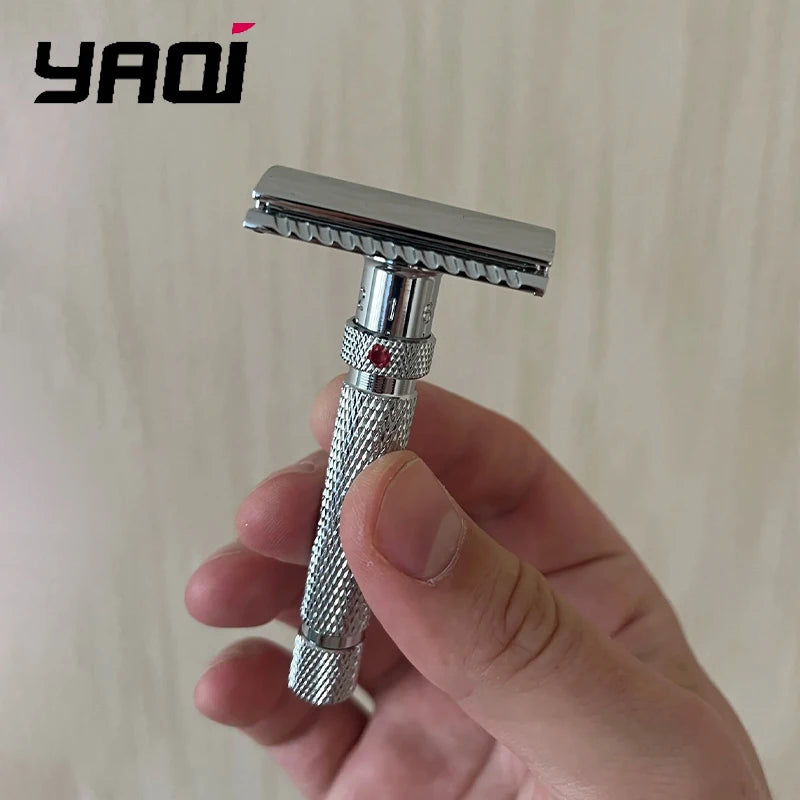 Yaqi Adjustable The Final Cut Chrome Color mens Safety Razor 77mm Handle Length And 12mm Handle Diameter For Boyfriend's Gift Peaceful Pleasures Health and Wellness