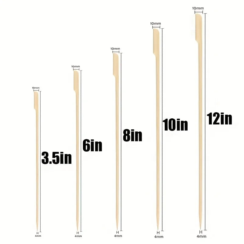 100 Bamboo Skewers – Paddle Picks for BBQ, Cocktails & Appetizers Bamboo Skewer Picks Peaceful Pleasures Health and Wellness