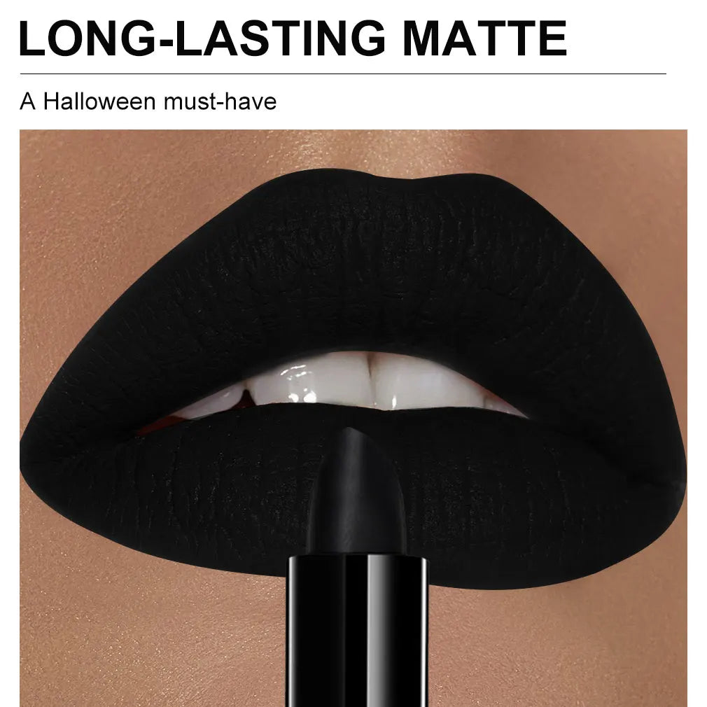 Matte Black Lipstick – Waterproof Long-Lasting Gothic Cosplay