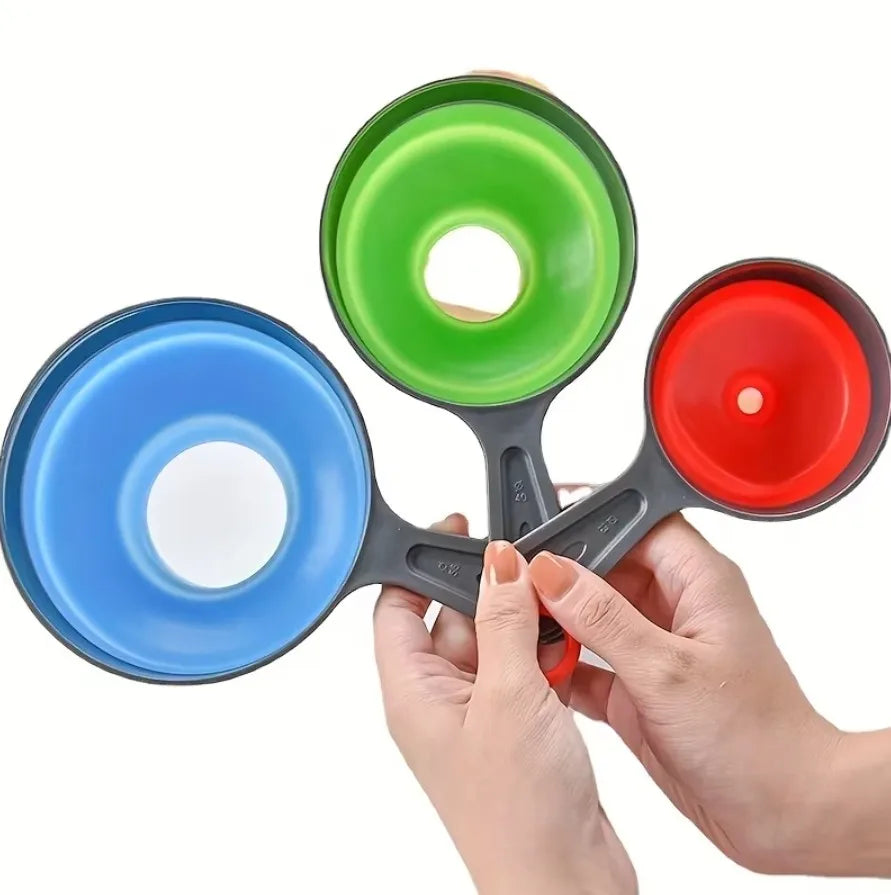 Large Small Funnel set of 3, Silicone Collapsible Funnel, Wide Mouth Canning Funnel for Mason Jars, Jam, Filling Bottles, Flask Peaceful Pleasures Health and Wellness