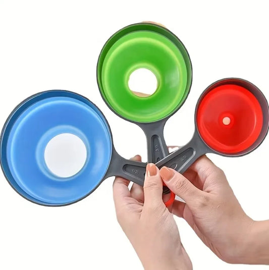 Large Small Funnel set of 3, Silicone Collapsible Funnel, Wide Mouth Canning Funnel for Mason Jars, Jam, Filling Bottles, Flask Peaceful Pleasures Health and Wellness