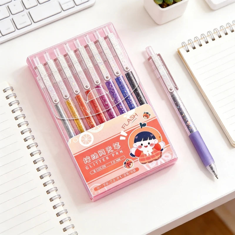 8 /24 Colors Color Press Flow Light Color Changing Fluorescent Pen Quick Drying Student Hand Account Marking Pen Peaceful Pleasures Health and Wellness