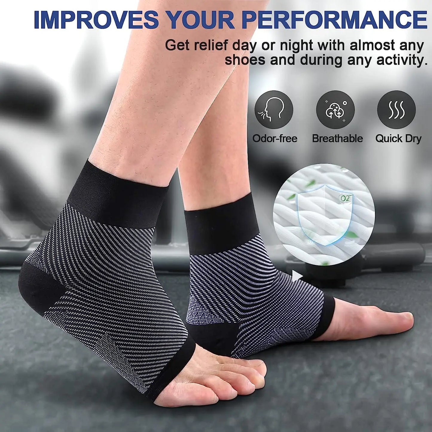 1pair Plantar Fasciitis Compression Socks,Arch Support Foot Pain Relief Ankle Brace Splint,Provide Increase Blood Circulation Peaceful Pleasures Health and Wellness