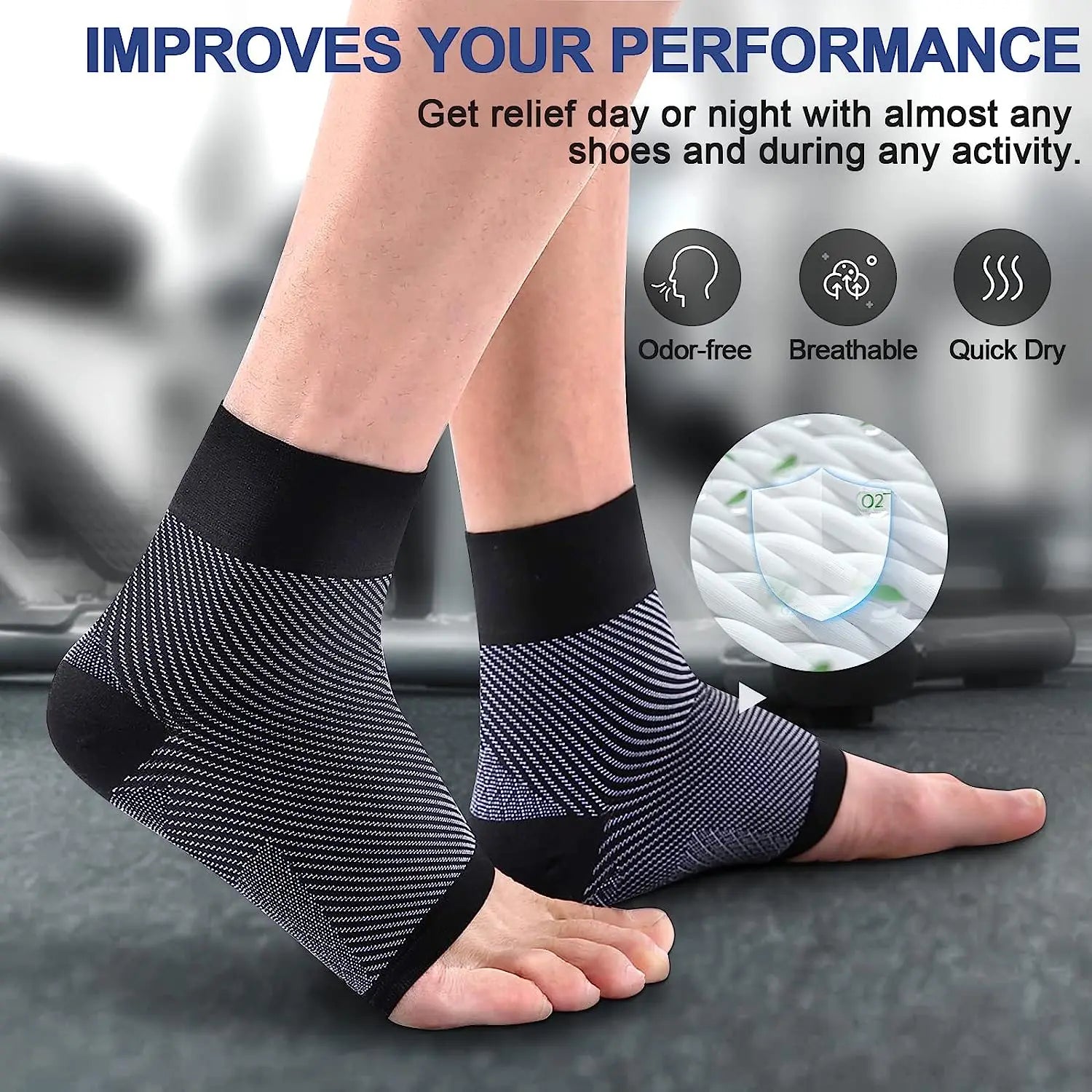 1pair Plantar Fasciitis Compression Socks,Arch Support Foot Pain Relief Ankle Brace Splint,Provide Increase Blood Circulation Peaceful Pleasures Health and Wellness
