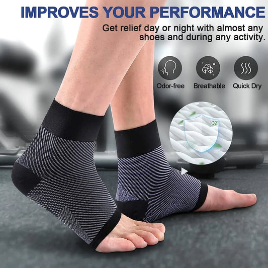 1pair Plantar Fasciitis Compression Socks,Arch Support Foot Pain Relief Ankle Brace Splint,Provide Increase Blood Circulation Peaceful Pleasures Health and Wellness