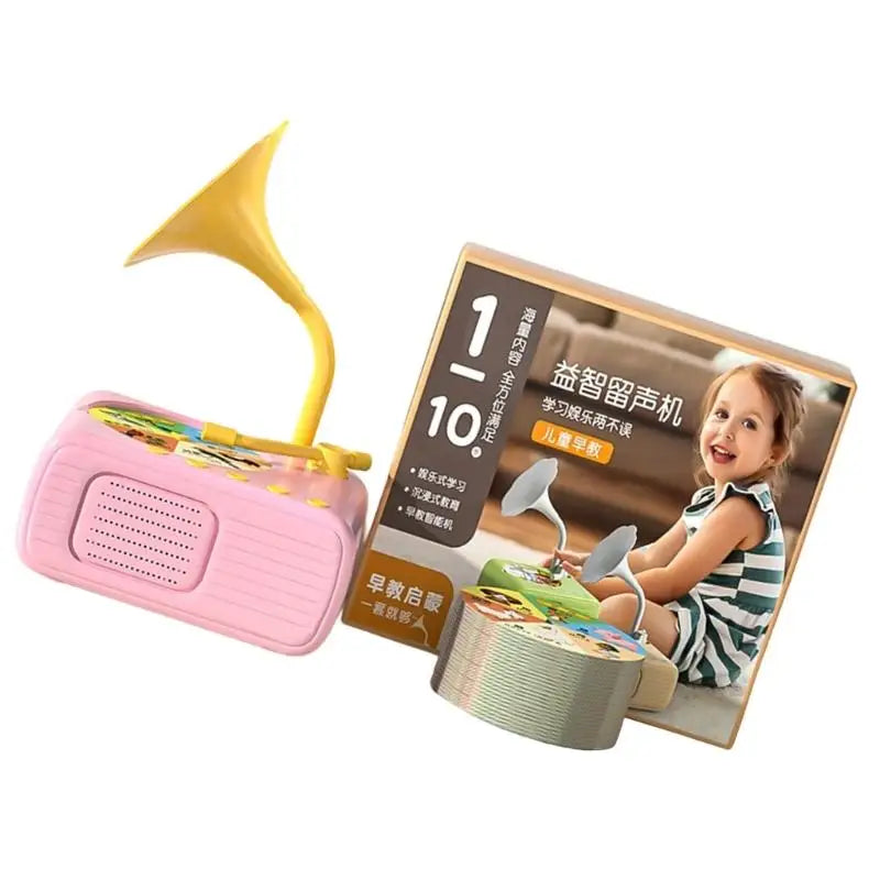 Interactive Phonograph Music Toy with 96 Learning Cards for Kids