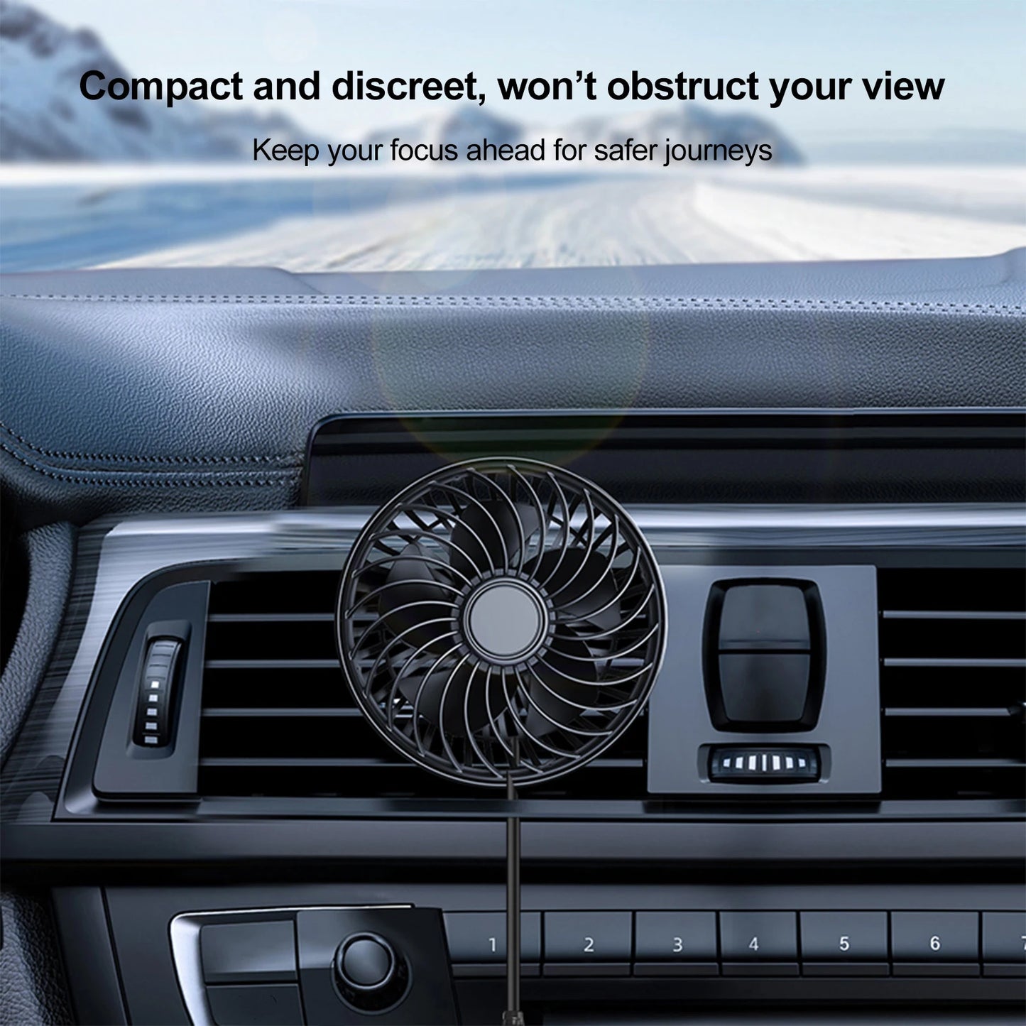 3 Speed USB Car Fan Mini Electric Air Vent Cooling Fan with 115cm Control Cable for Vehicle Auto Truck Interior Accessories Peaceful Pleasures Health and Wellness