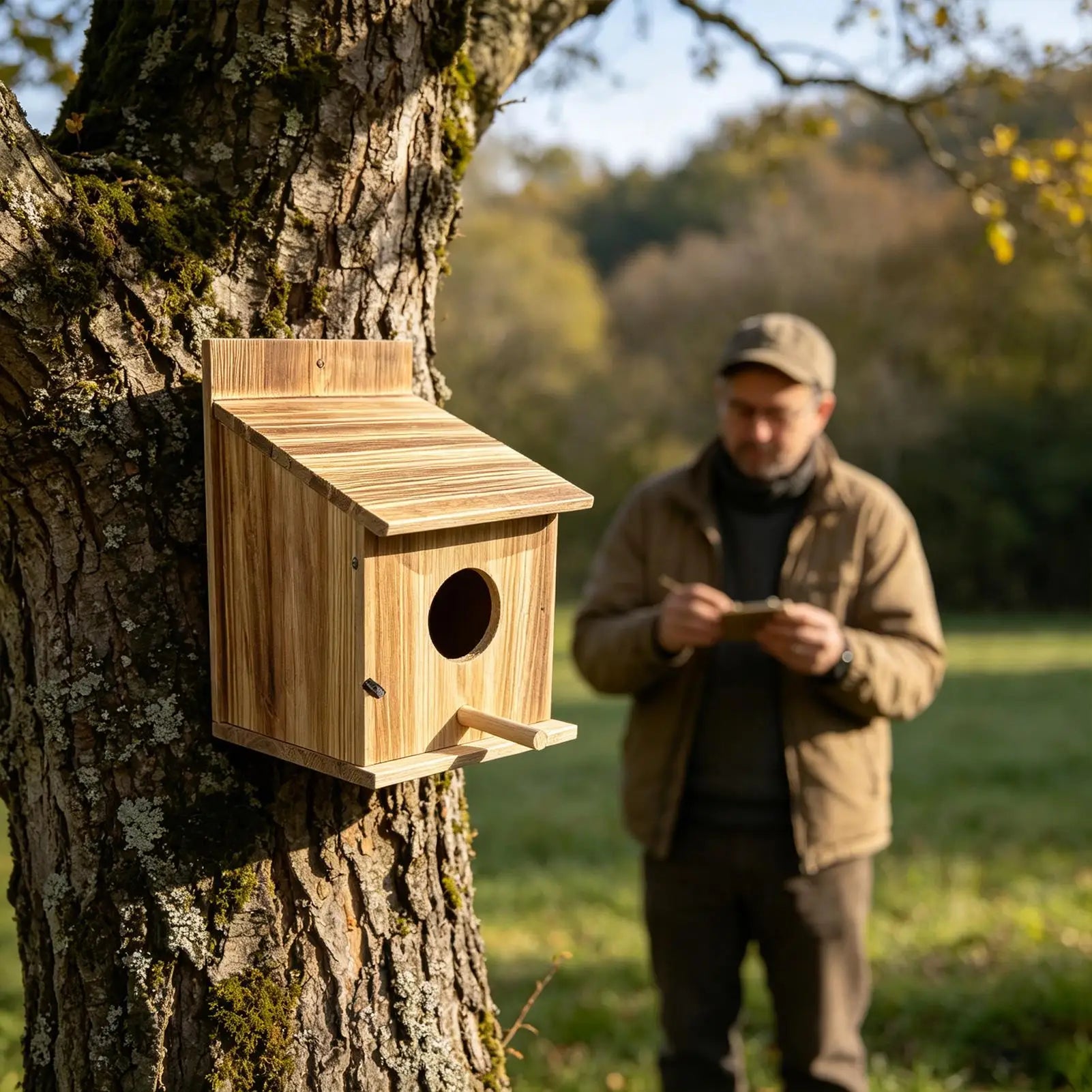 Owl Houses for Outdoors Wooden Weather Resistant Shelter Yard Bird Shelter for Finch Hummingbird Outdoor Garden Balcony Patio Peaceful Pleasures Health and Wellness CN