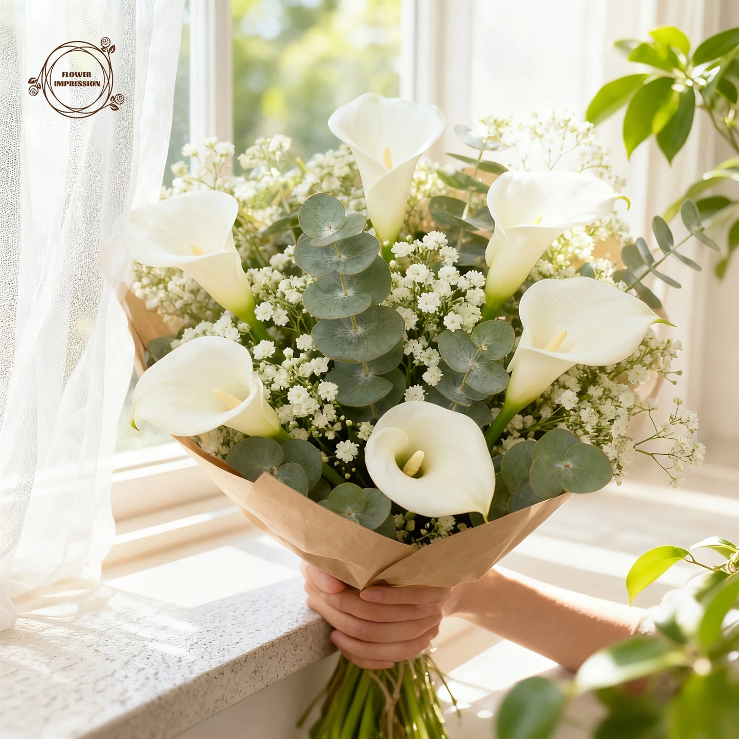 Calla Lily & Gypsophila Faux Bouquet | Wedding & Home Decor