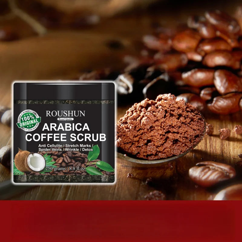 ROUSHUN ARABICA COFFEE SCRUB Large Capacity Family Pack Body Scrub Gentle Deep Cleansing Skin Peaceful Pleasures Health and Wellness